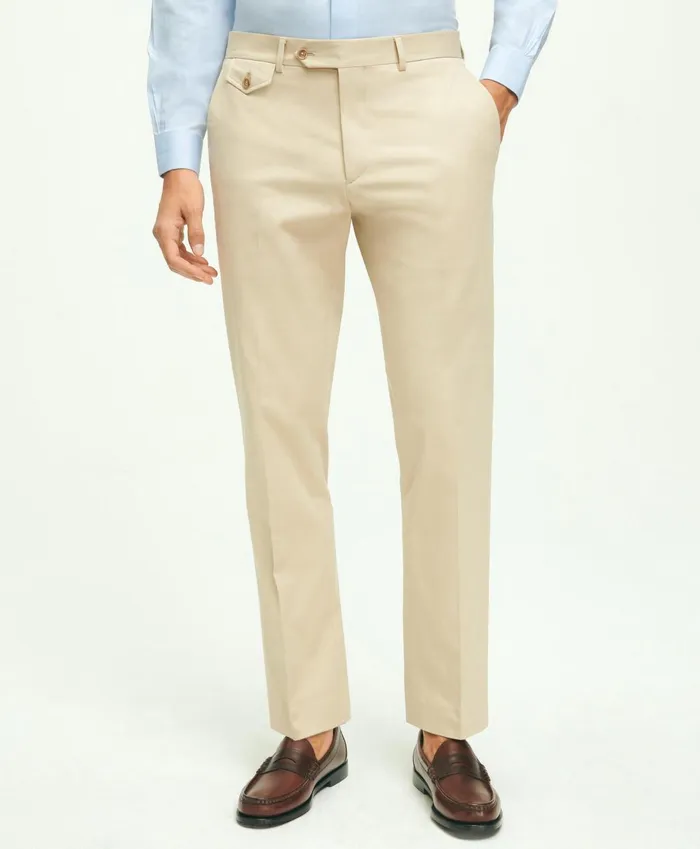 Suits Men Brooks Brothers Regent Fit Stretch Cotton Suit Trousers Beige