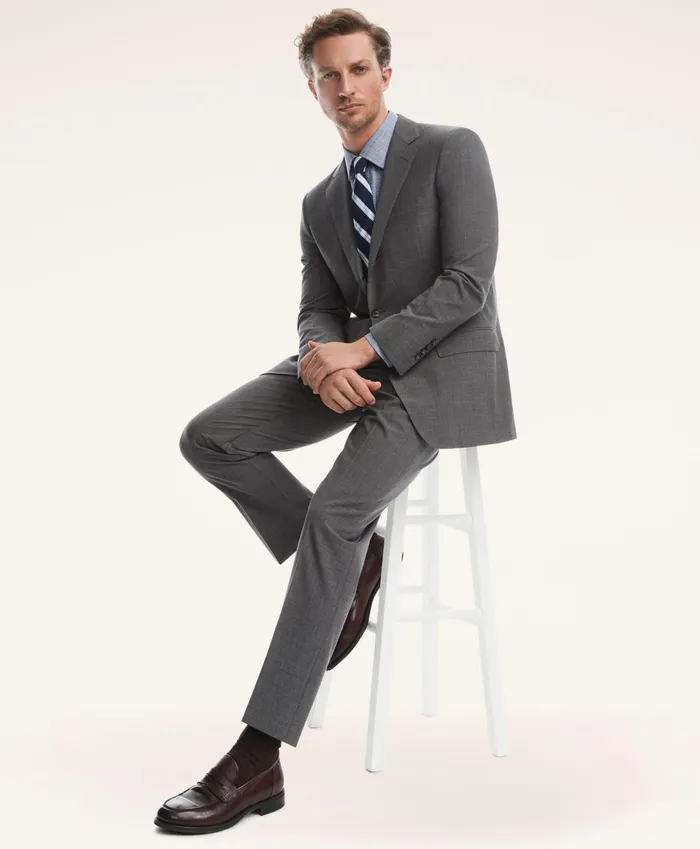 Suits Men Brooks Brothers Regent Fit Stretch Wool 1818 Suit Grey