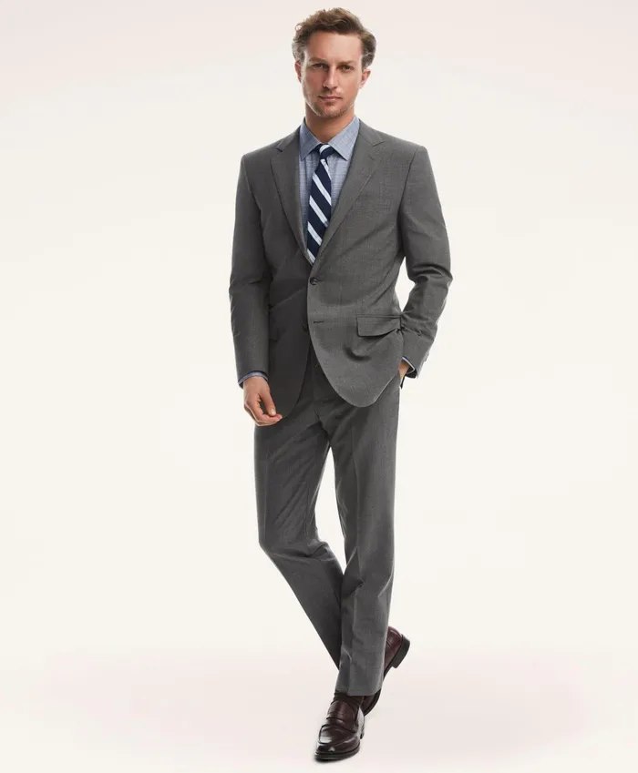 Suits Men Brooks Brothers Regent Fit Stretch Wool 1818 Suit Grey