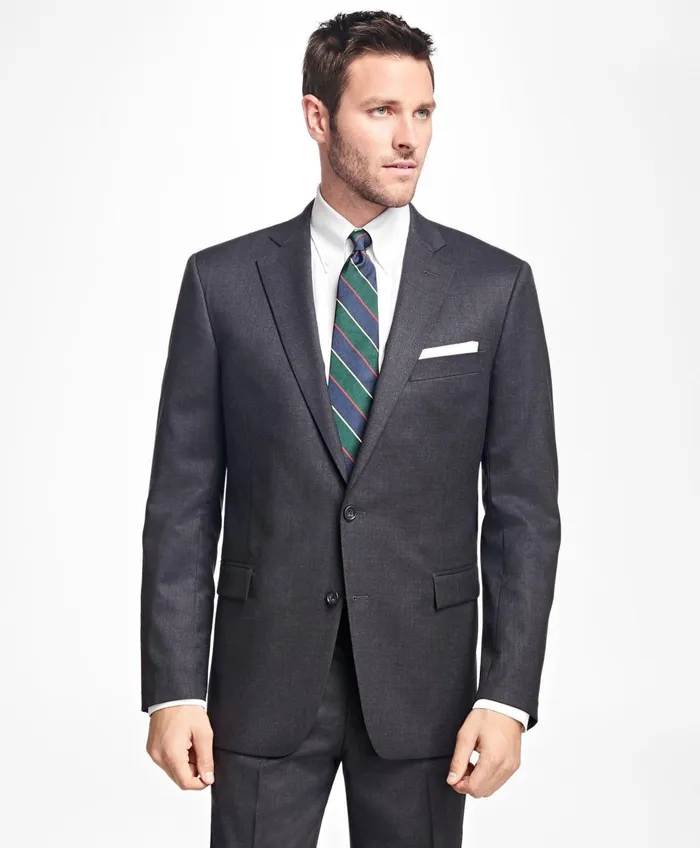 Suits Men Brooks Brothers Regent Fit Stretch Wool TwoButton 1818 Suit Charcoal