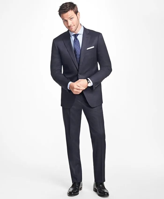 Suits Men Brooks Brothers Regent Fit Stretch Wool TwoButton 1818 Suit Navy