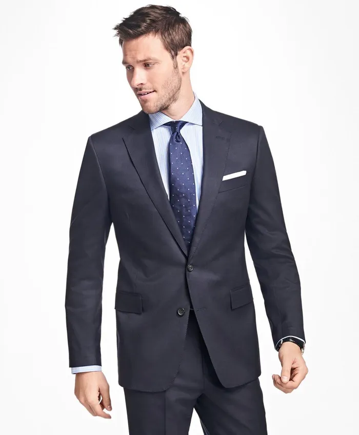 Suits Men Brooks Brothers Regent Fit Stretch Wool TwoButton 1818 Suit Navy