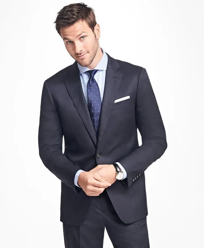 Suits Men Brooks Brothers Regent Fit Stretch Wool TwoButton 1818 Suit Navy