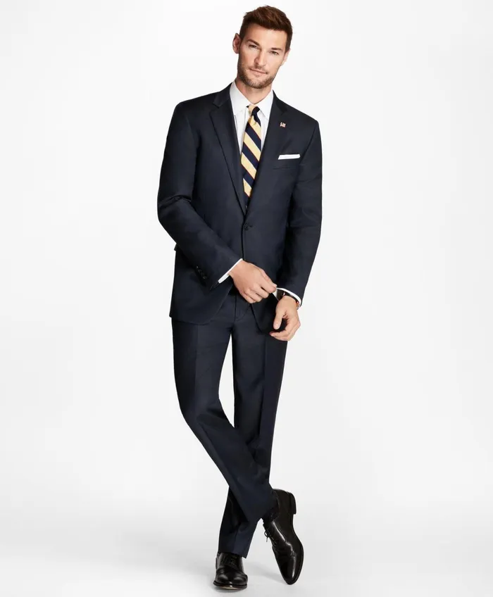 Suits Men Brooks Brothers Regent Fit Tic 1818 Suit Blue