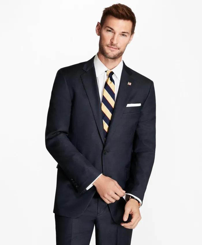 Suits Men Brooks Brothers Regent Fit Tic 1818 Suit Blue