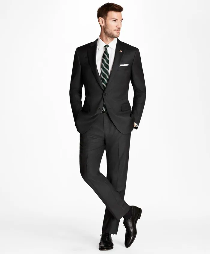 Suits Men Brooks Brothers Regent Fit Tic 1818 Suit Grey
