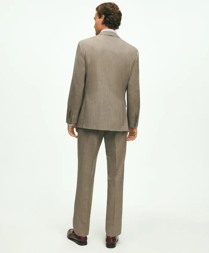 Suits Men Brooks Brothers Regent Fit Wool Micro Houndstooth 1818 Suit Beige
