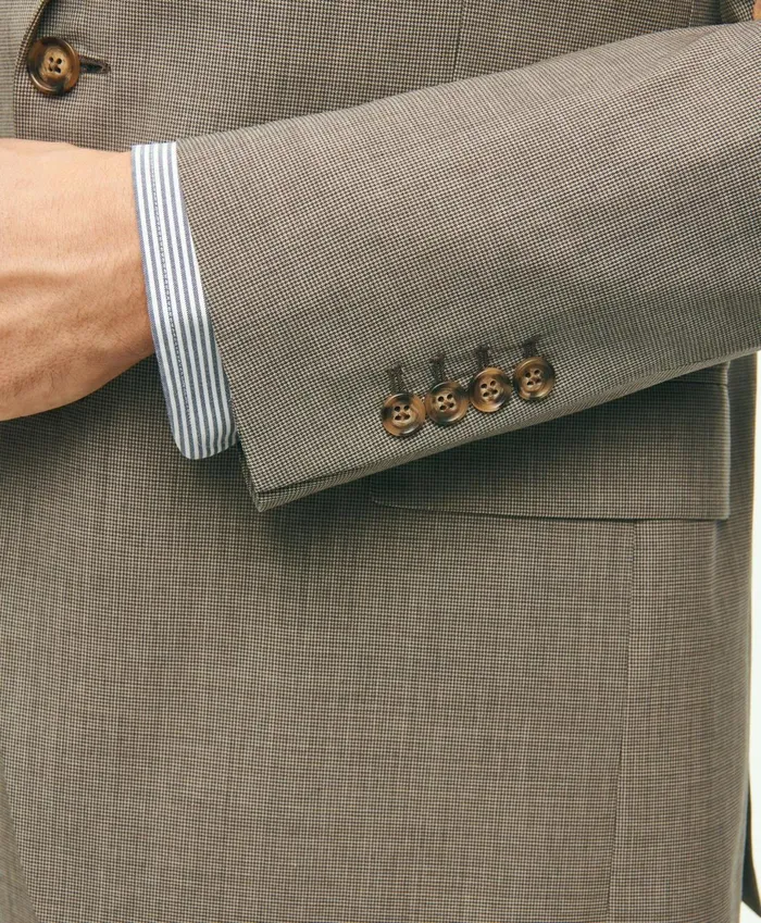 Suits Men Brooks Brothers Regent Fit Wool Micro Houndstooth 1818 Suit Beige