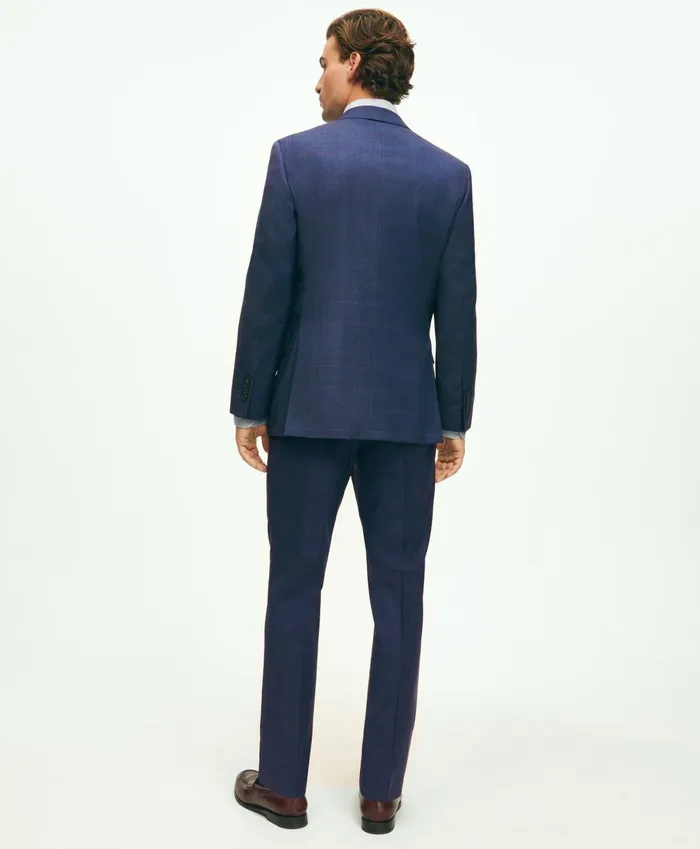Suits Men Brooks Brothers Regent Fit Wool Overcheck 1818 Suit Blue