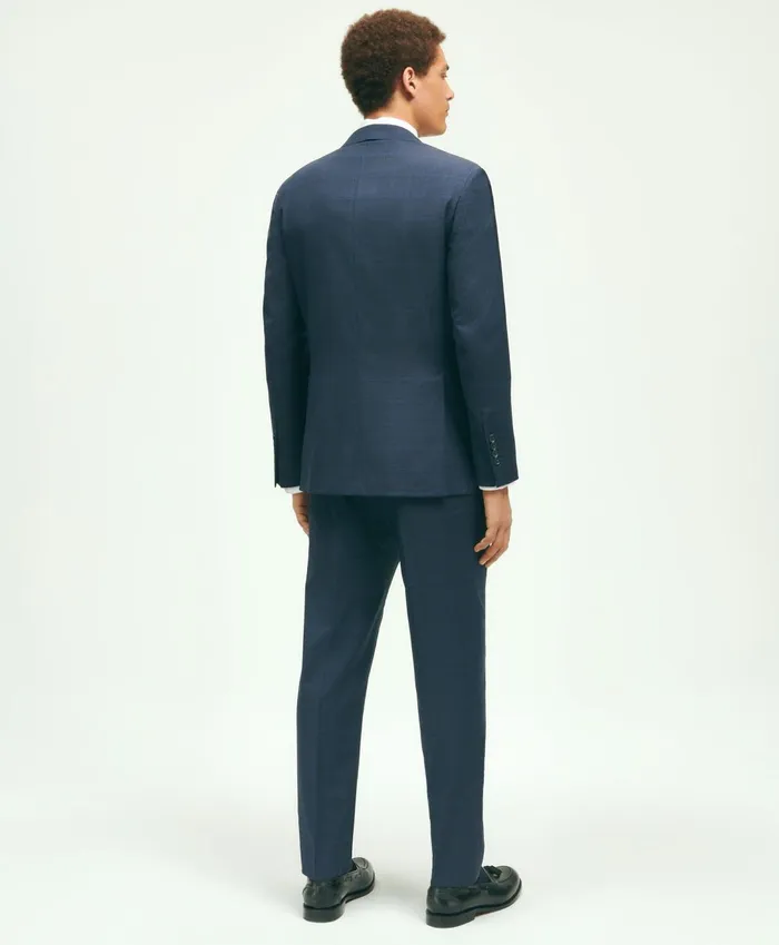 Suits Men Brooks Brothers Slim Fit Wool Checked 1818 Suit Navy