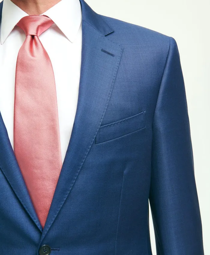 Suits Men Brooks Brothers Traditional Fit Wool Sharkskin 1818 Suit Blue