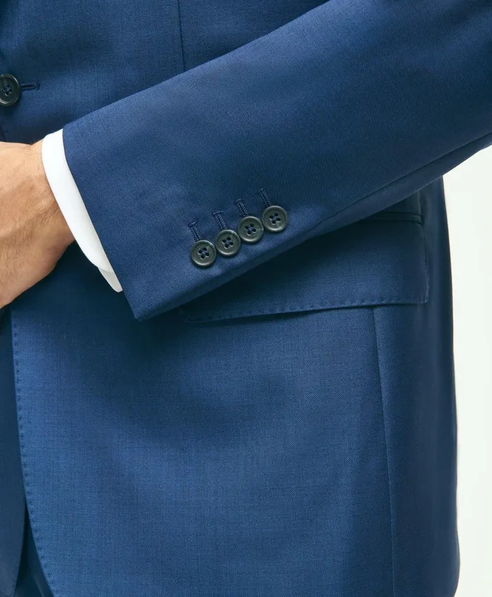 Suits Men Brooks Brothers Traditional Fit Wool Sharkskin 1818 Suit Blue