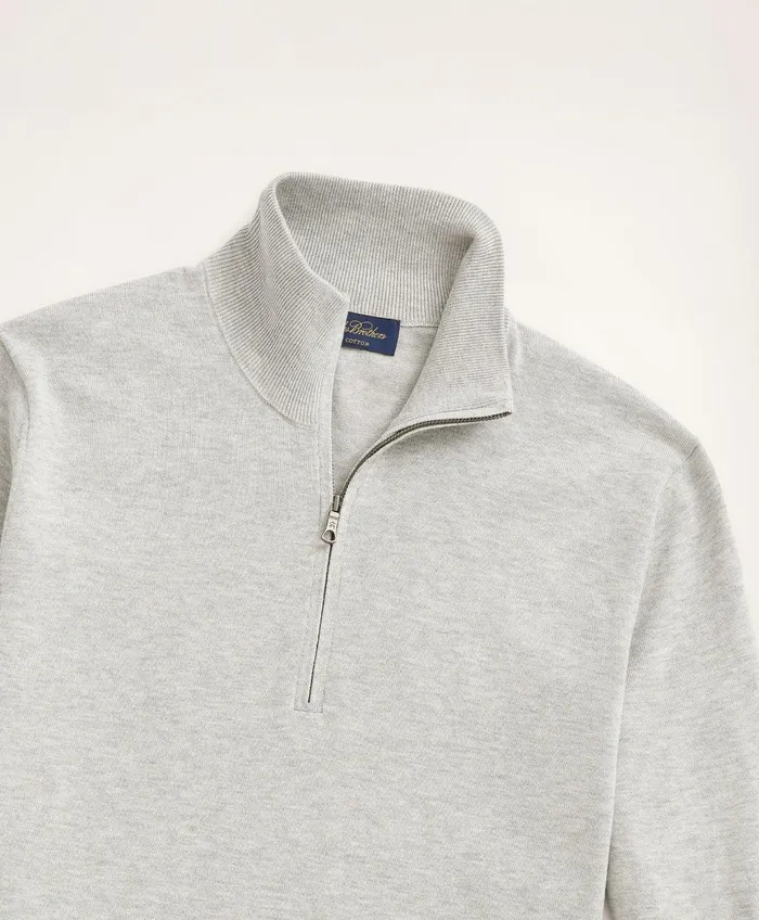 Sweaters Men Brooks Brothers Big andamp Tall Supima Cotton HalfZip Sweater Grey Heather