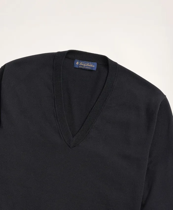 Sweaters Men Brooks Brothers Big andamp Tall Supima Cotton VNeck Sweater Black