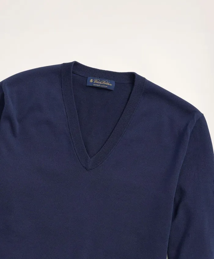 Sweaters Men Brooks Brothers Big andamp Tall Supima Cotton VNeck Sweater Navy
