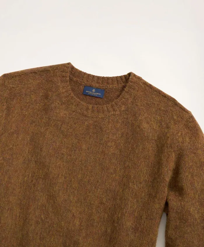 Sweaters Men Brooks Brothers Brushed Wool Crewneck Sweater Rust