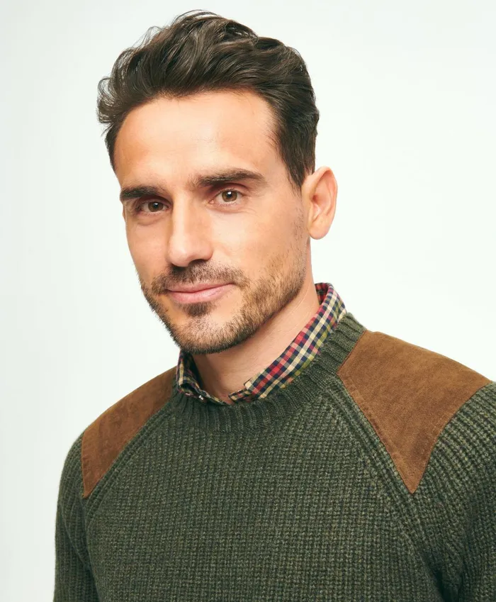 Sweaters Men Brooks Brothers English Rib Lambswool Crewneck Sweater Green