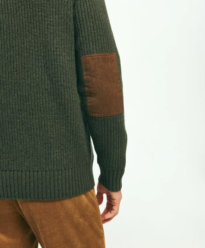 Sweaters Men Brooks Brothers English Rib Lambswool Crewneck Sweater Green