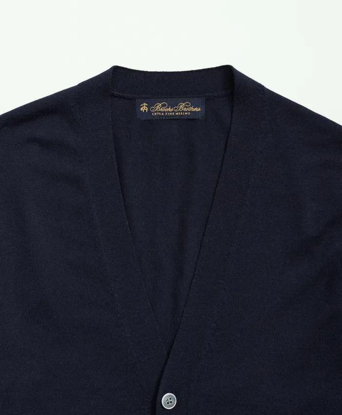 Sweaters Men Brooks Brothers Fine Merino Wool Cardigan Sweater Navy