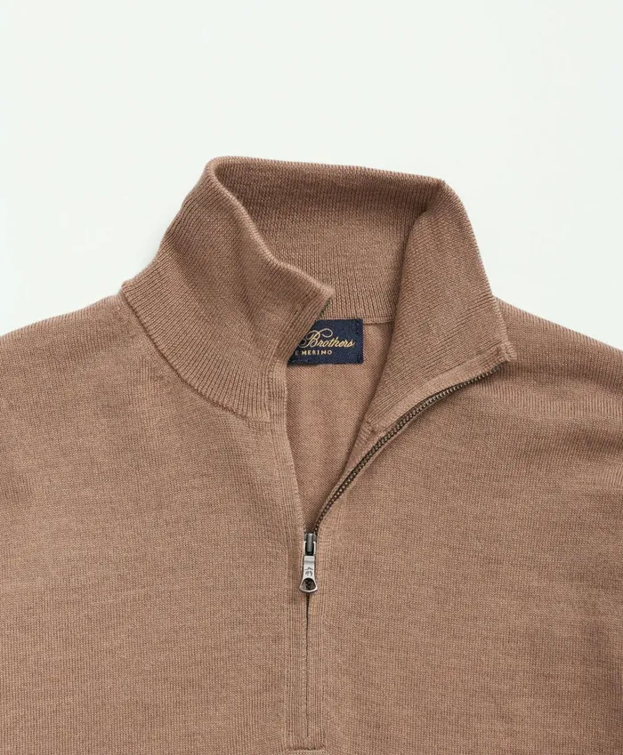 Sweaters Men Brooks Brothers Fine Merino Wool HalfZip Sweater Camel