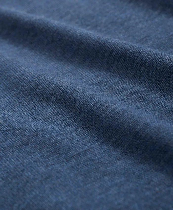 Sweaters Men Brooks Brothers Fine Merino Wool Sweater Polo Blue Heather