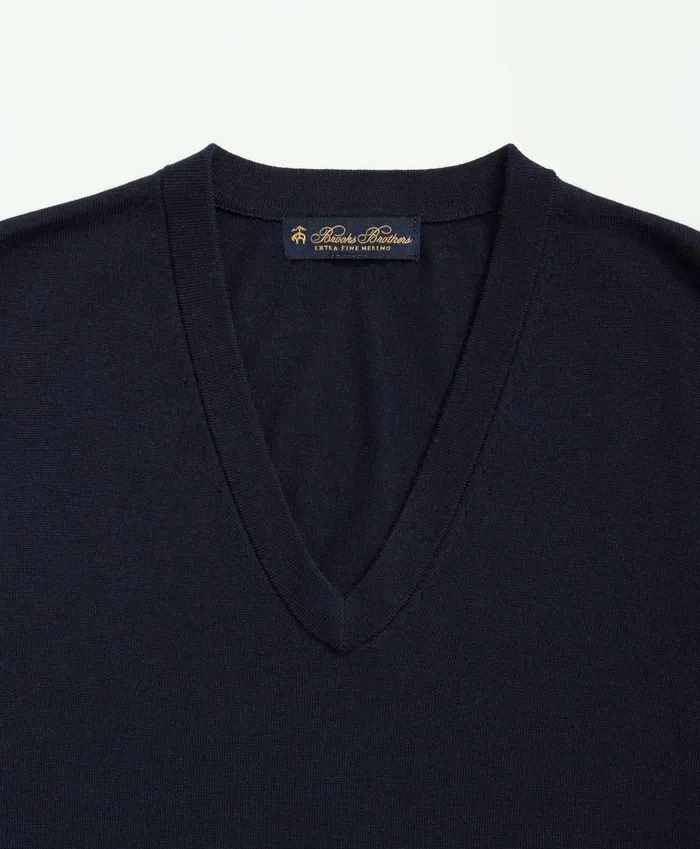 Sweaters Men Brooks Brothers Fine Merino Wool Sweater Vest Navy