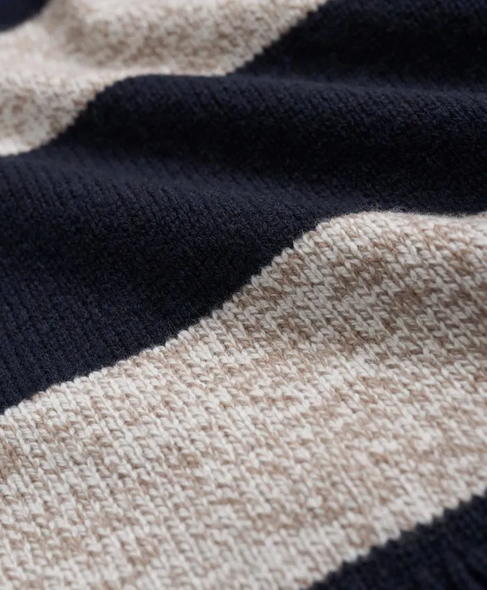 Sweaters Men Brooks Brothers Merino Wool Striped HalfZip Sweater Navy Multi