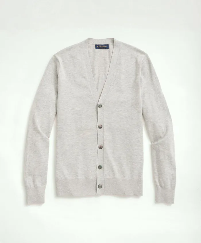 Sweaters Men Brooks Brothers Supima Cotton ButtonFront Cardigan Grey Heather