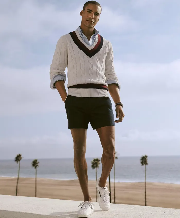 Sweaters Men Brooks Brothers Supima Cotton Cable Tennis Sweater Ivory