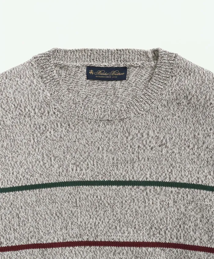 Sweaters Men Brooks Brothers Supima Cotton Crewneck Striped Sweater Tan Multi