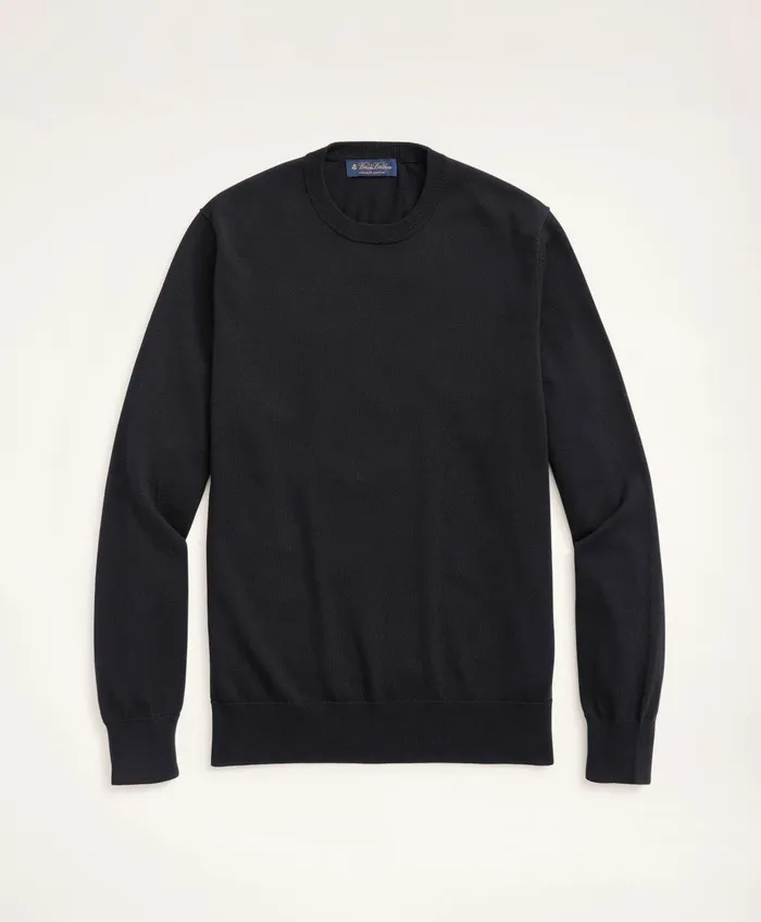 Sweaters Men Brooks Brothers Supima Cotton Crewneck Sweater Black