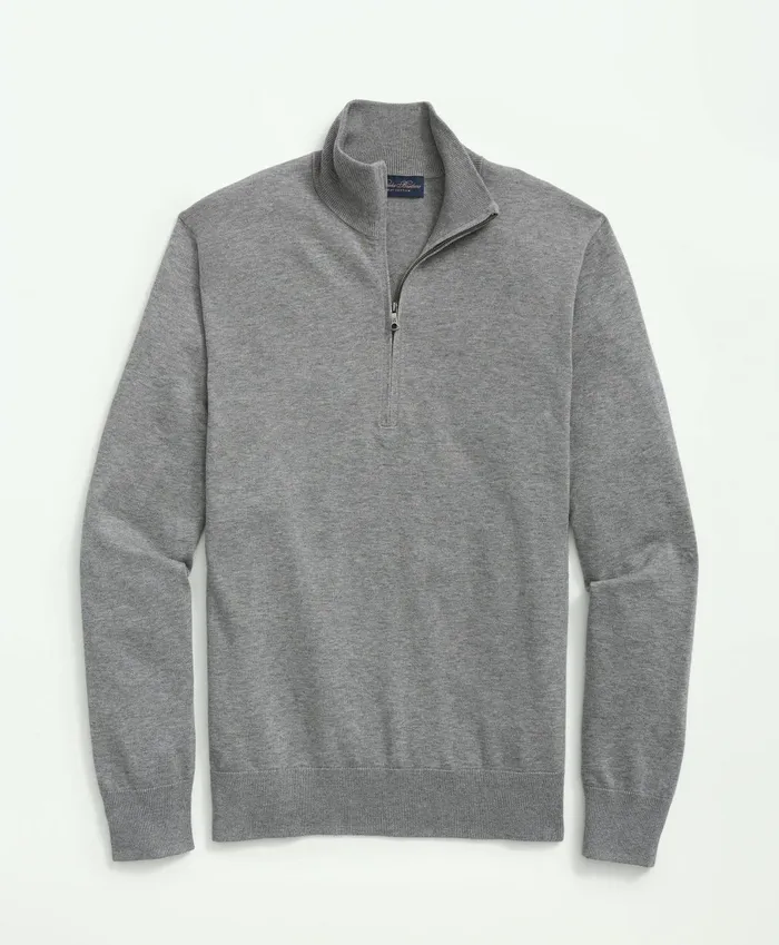 Sweaters Men Brooks Brothers Supima Cotton HalfZip Sweater Medium Grey Heather Sweaters Men Brooks Brothers Supima Cotton HalfZip Sweater Medium Grey Heather