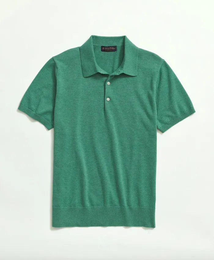 Sweaters Men Brooks Brothers Supima Cotton ShortSleeve Polo Sweater Green
