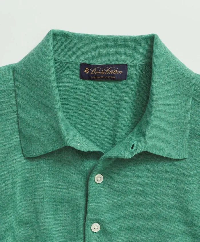 Sweaters Men Brooks Brothers Supima Cotton ShortSleeve Polo Sweater Green
