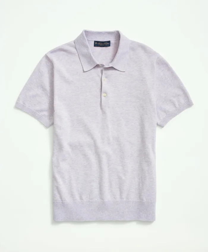 Sweaters Men Brooks Brothers Supima Cotton ShortSleeve Polo Sweater Light Purple Heather Sweaters Men Brooks Brothers Supima Cotton ShortSleeve Polo Sweater Light Purple Heather