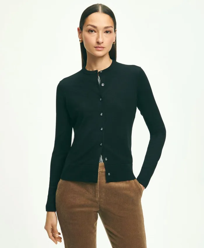 Sweaters Women Brooks Brothers Merino Wool Cardigan Black
