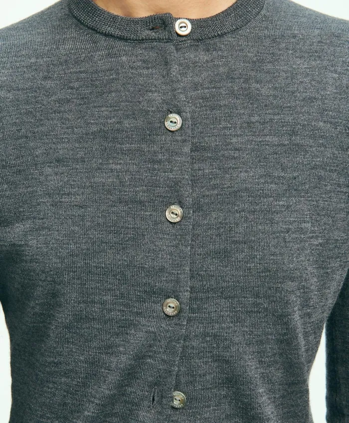 Sweaters Women Brooks Brothers Merino Wool Cardigan Grey Heather
