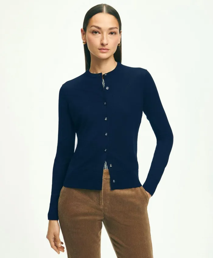 Sweaters Women Brooks Brothers Merino Wool Cardigan Navy