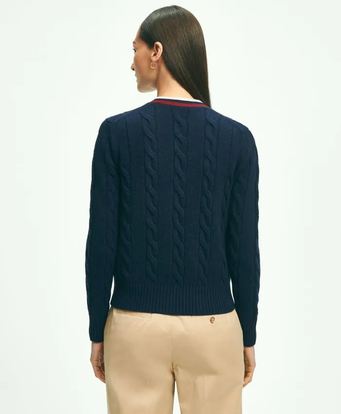 Sweaters Women Brooks Brothers Merino Wool Cashmere Tennis Cardigan Navy