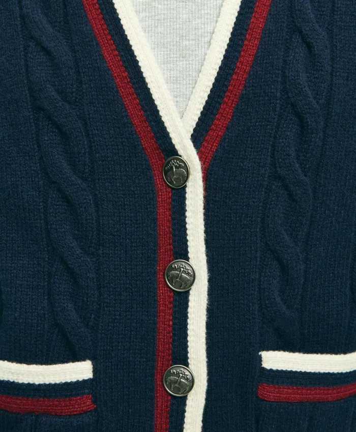 Sweaters Women Brooks Brothers Merino Wool Cashmere Tennis Cardigan Navy