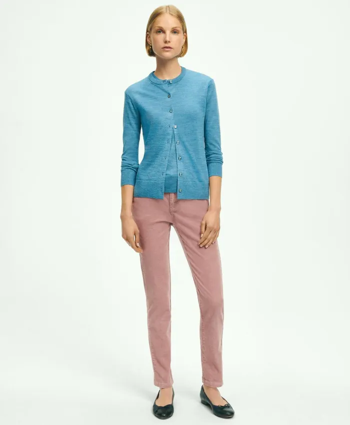 Sweaters Women Brooks Brothers Merino Wool Shell Blue Heather