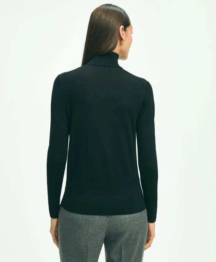 Sweaters Women Brooks Brothers Merino Wool Turtleneck Black