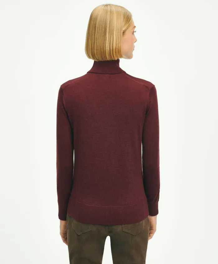 Sweaters Women Brooks Brothers Merino Wool Turtleneck Burgundy