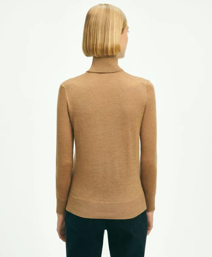Sweaters Women Brooks Brothers Merino Wool Turtleneck Camel