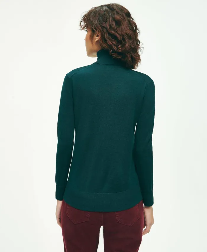 Sweaters Women Brooks Brothers Merino Wool Turtleneck Dark Green