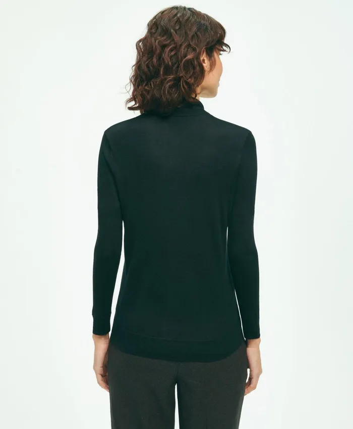 Sweaters Women Brooks Brothers SilkCashmere ShawlCollar Sweater Black
