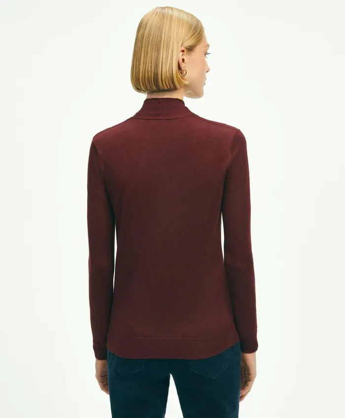 Sweaters Women Brooks Brothers SilkCashmere ShawlCollar Sweater Burgundy