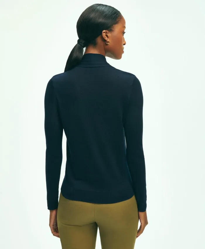 Sweaters Women Brooks Brothers SilkCashmere ShawlCollar Sweater Dark Navy