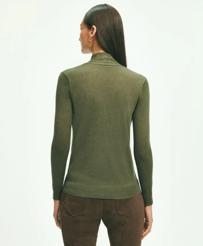 Sweaters Women Brooks Brothers SilkCashmere ShawlCollar Sweater Green
