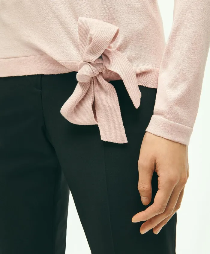 Sweaters Women Brooks Brothers Silk Viscose Crewneck Sweater Light Pink